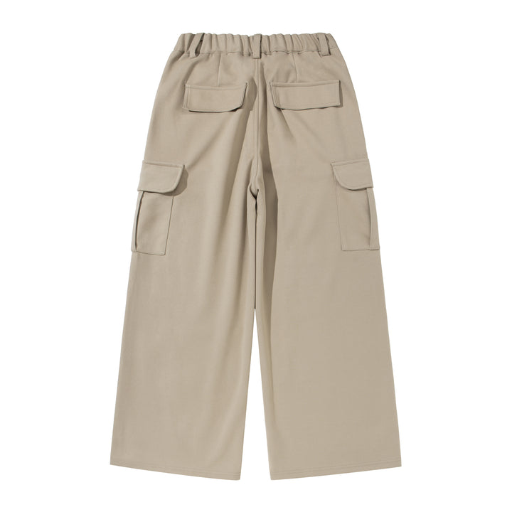 Damen Cropped Cargo-Hose mit weitem Bein und aufgesetzten Taschen Drune