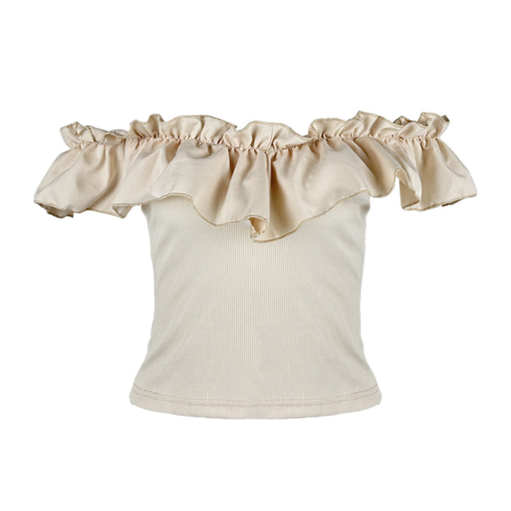 Damen Off-Shoulder Oberteil mit Rüschen Drune