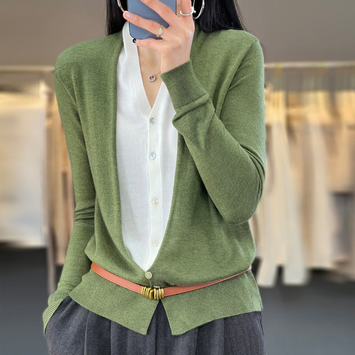 Damen Leichter Offener Feinstrick-Cardigan mit asymmetrischer Zipfelkante und taillierter Silhouette Drune