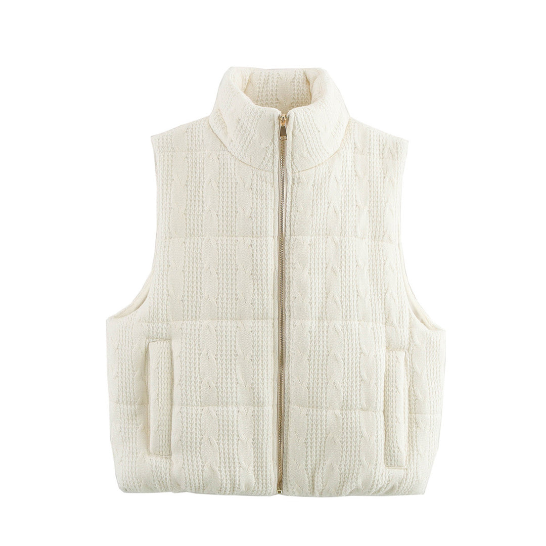 Damen gesteppte Weste mit hochwertigem Strickmuster und praktischen Taschen Drune