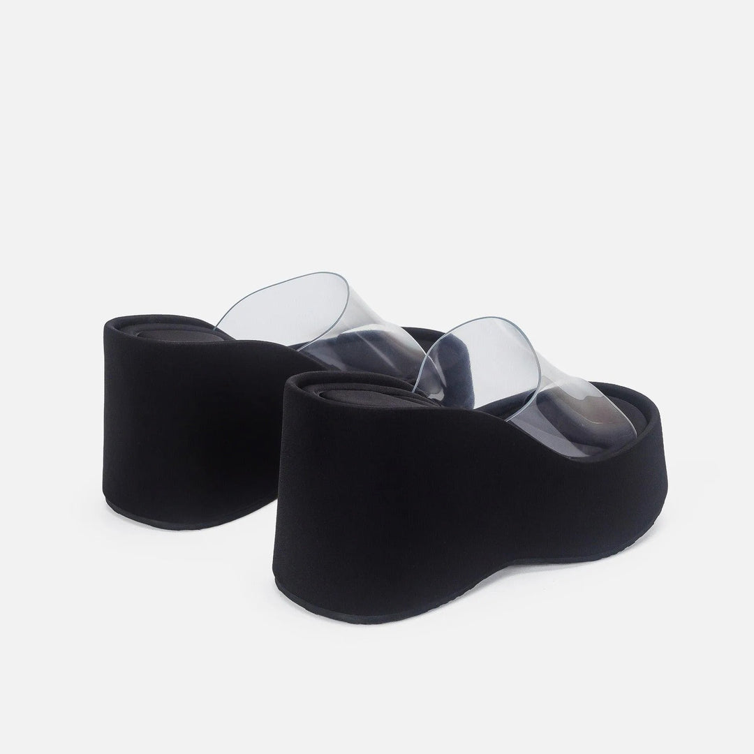Drune | Translucent platform sandals with ankle strap