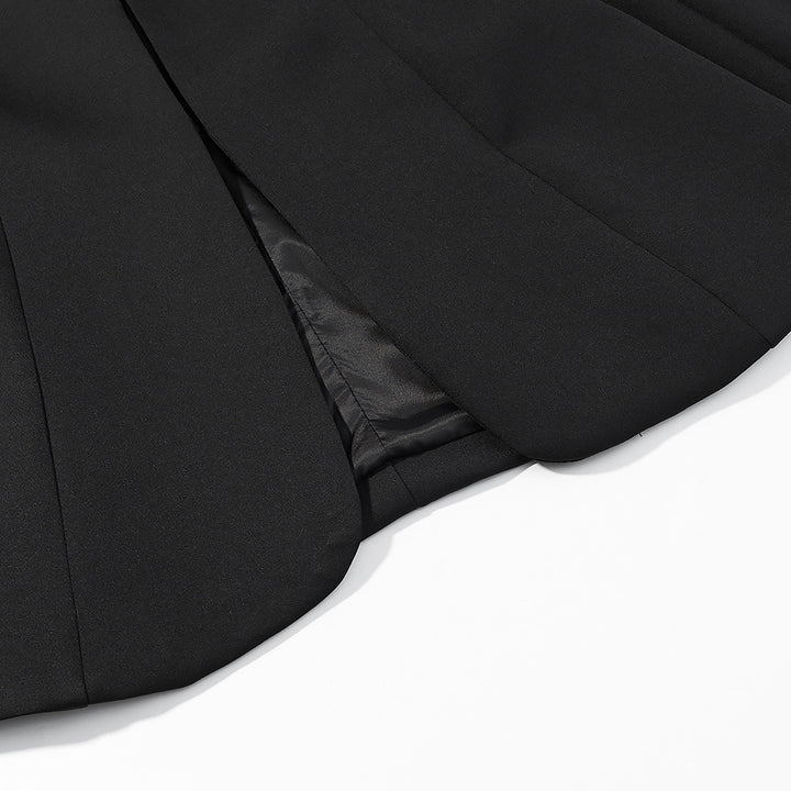 Herren Schmal geschnittener Sakko-Kurzblazer mit Stehkragen und minimalistischem Verschluss Drune