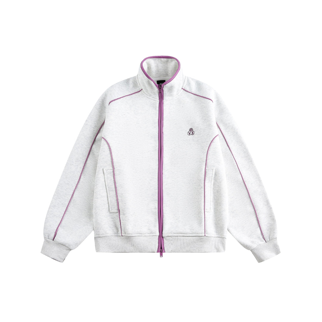 Damen Oversize-Sweatjacke mit Stehkragen und Zwei-Wege-Reißverschluss Drune
