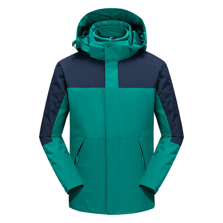 Herren Wasserabweisende Softshell-Jacke mit verstellbarer Kapuze und verdeckten Reißverschlusstaschen Drune