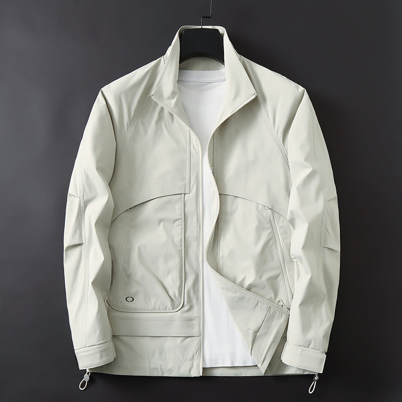 Herren Leichte Utility-Fieldjacke mit verstellbarem Saum und verdeckten Reißverschlusstaschen Drune