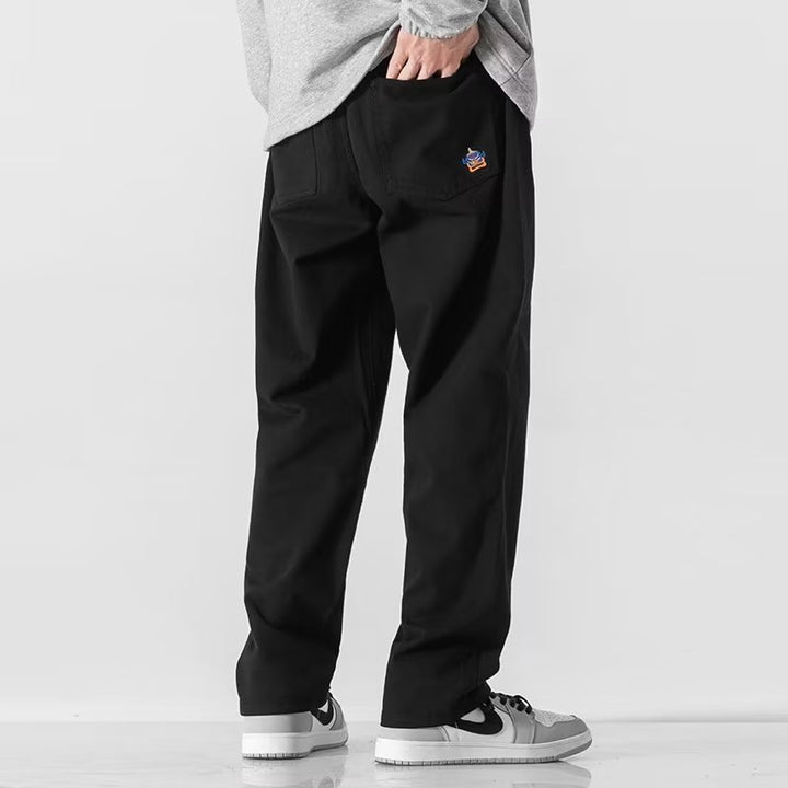 Herren Lässige Weitgeschnittene Chino-Hose Drune