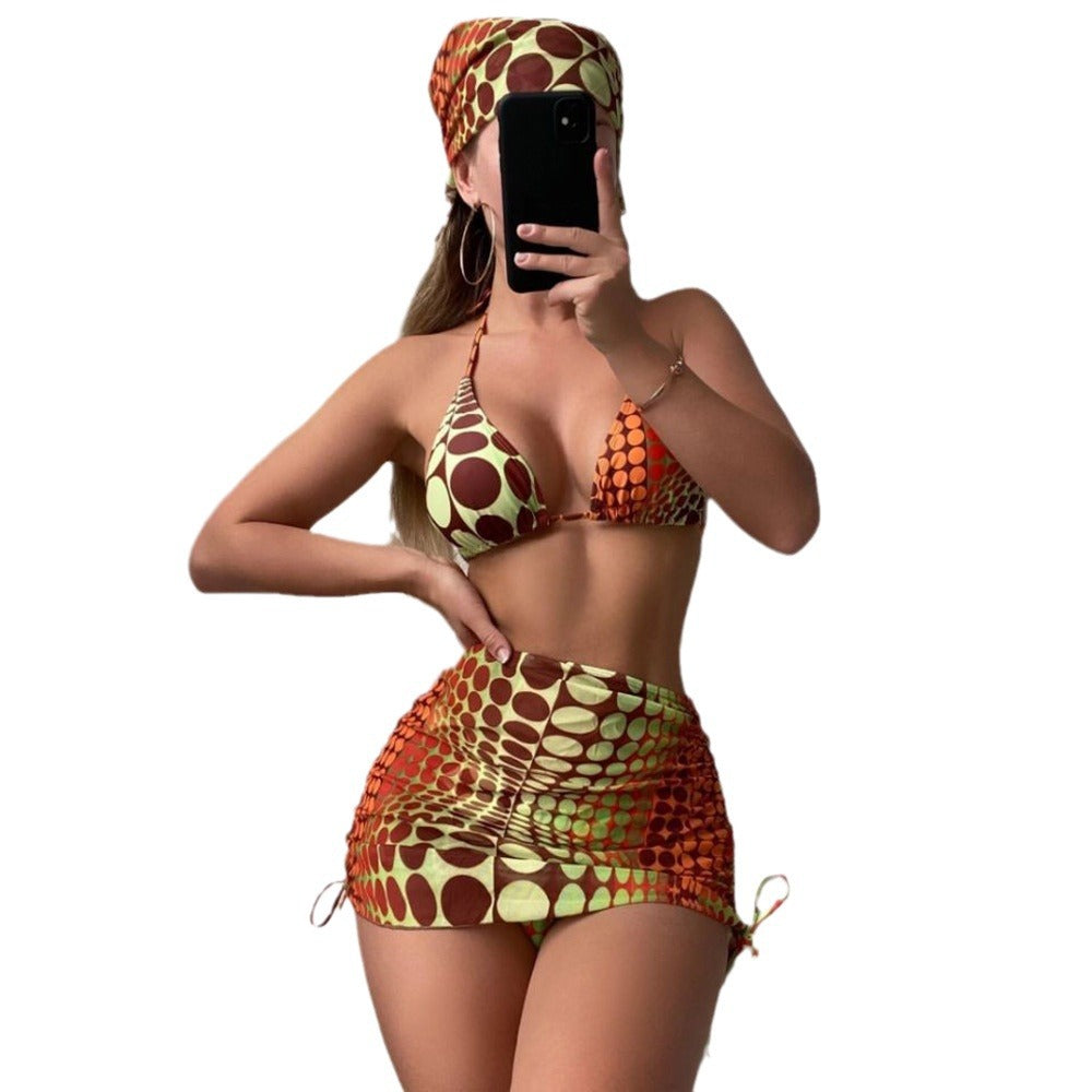 Damen Triangel-Bikini mit Rock Drune