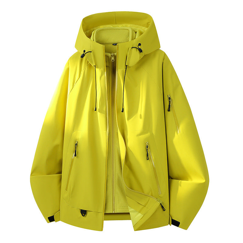Herren Funktionsjacke mit verstellbarem Kapuzenverschluss Drune
