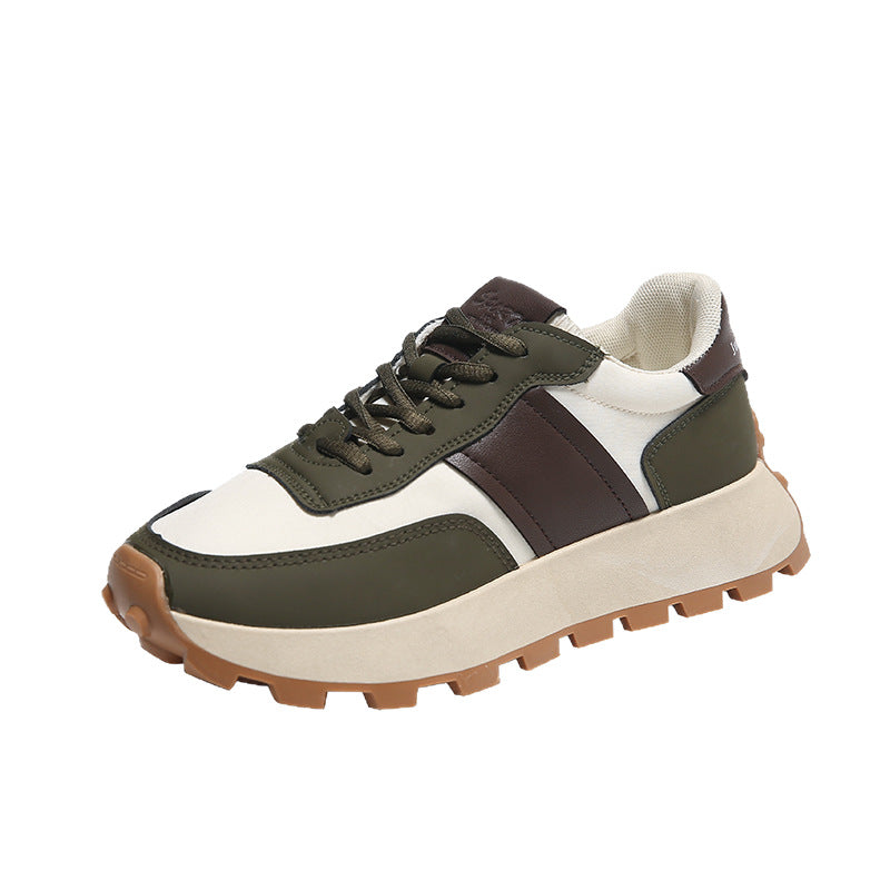 Damen Plateau-Casual-Sneaker mit profiliertem Gum-Profil und Velours-Overlays Drune