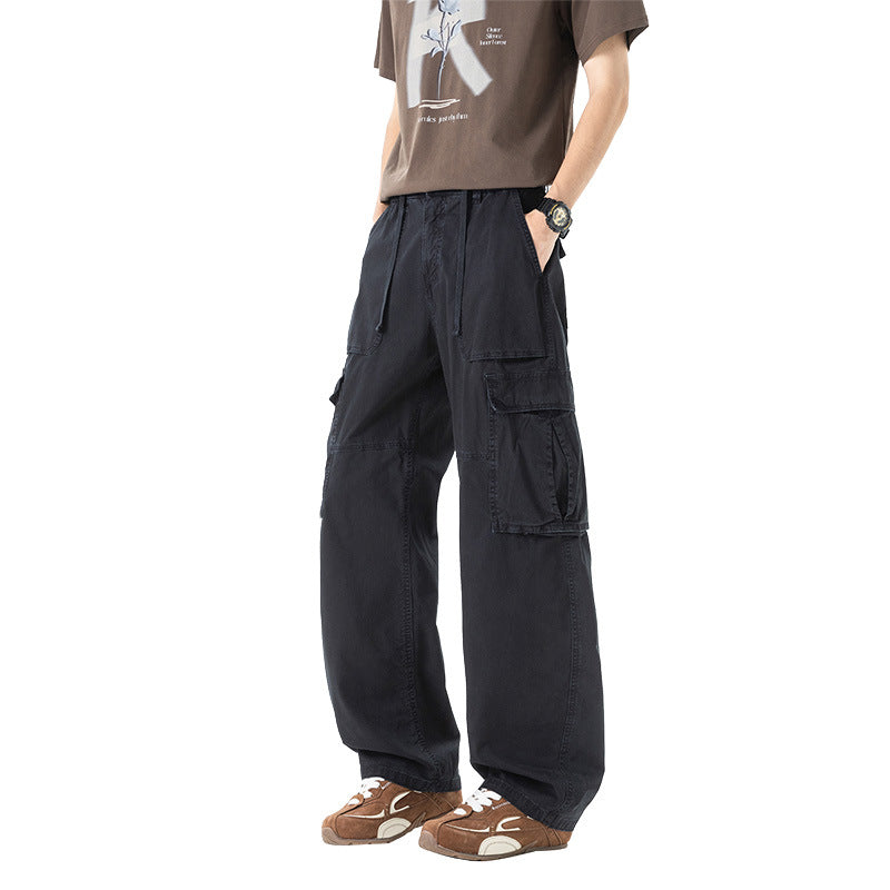 Herren Extraweite Utility-Cargo-Hose im Baggy‑Cut mit elastischem Bund und Mehrfachklappentaschen Drune