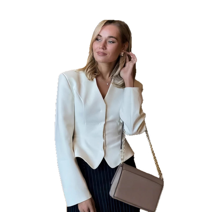 Damen modische Blazerjacke mit tailliertem Schnitt und eleganten Details Drune