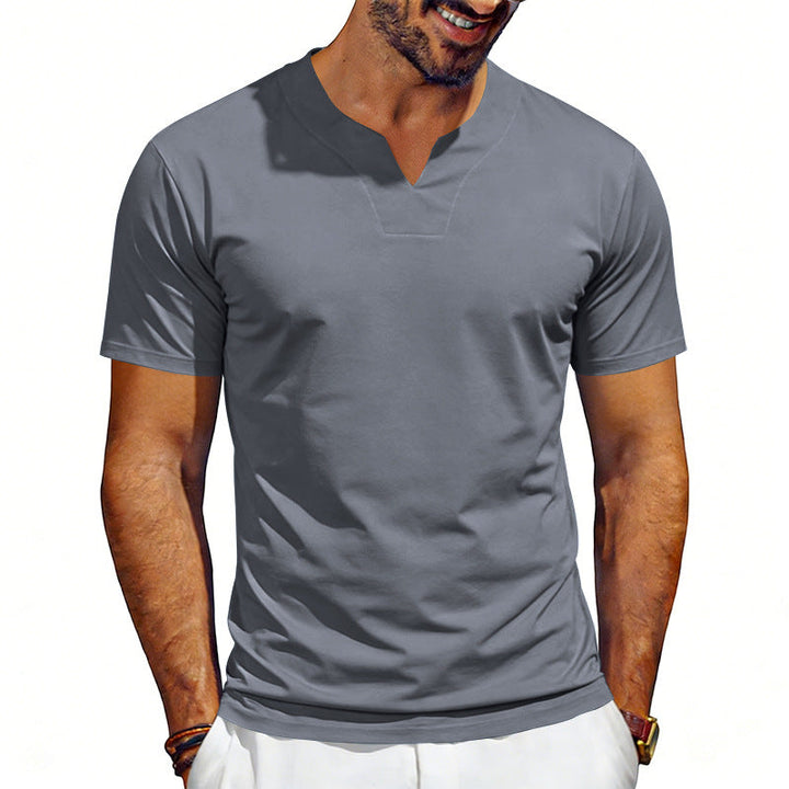 Herren nan V-Ausschnitt-Sportshirt mit ergonomischen Formnähten und elastischem Jersey Drune