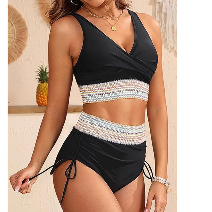 Damen Bikini-Set mit verstellbarem Bund und elegantem Oberteil Drune