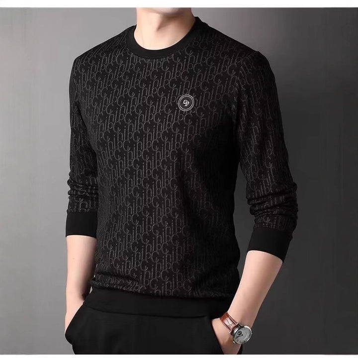 Herren Luxuriöser Rundhals-Pullover mit Marken-Design Drune
