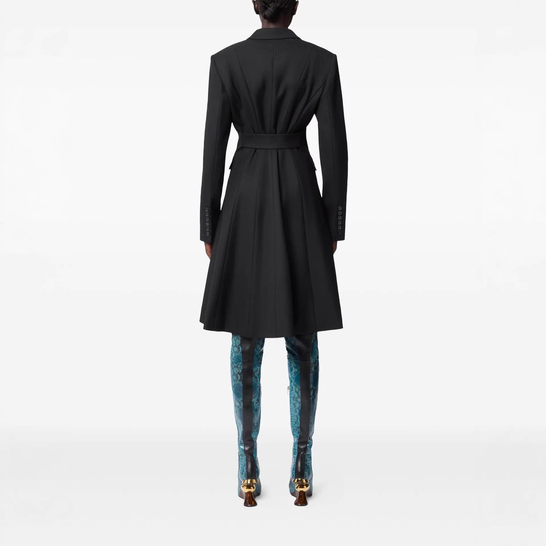 Damen Langblazer im minimalistischen Doppelreiher mit verstärkten Schultern Drune