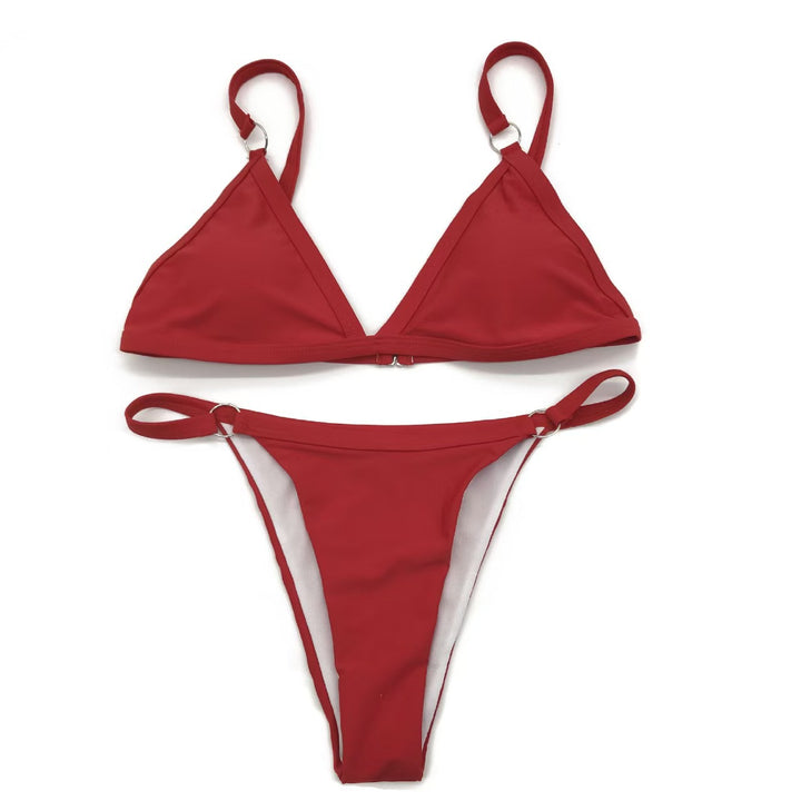 Drune - Oranger Bikini mit Ringdetails