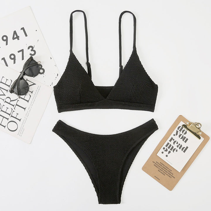 Damen Triangle-Bikini mit strukturiertem Stoff Drune