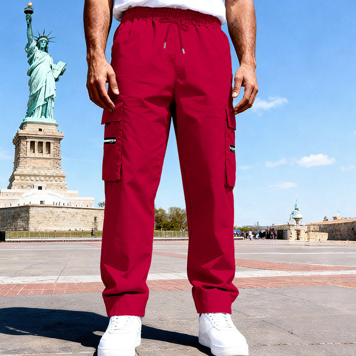 Herren Cargo-Freizeithose mit elastischem Bund, Tunnelzug & Zip-Taschen Drune
