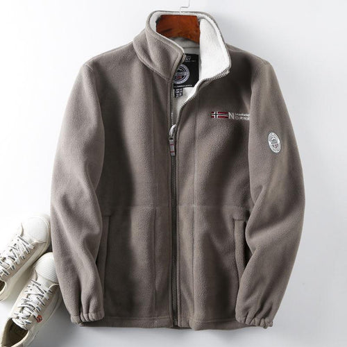 Herren Fleecejacke mit wärmender Teddyfleece-Innenlage, hohem Stehkragen und Reißverschluss Drune