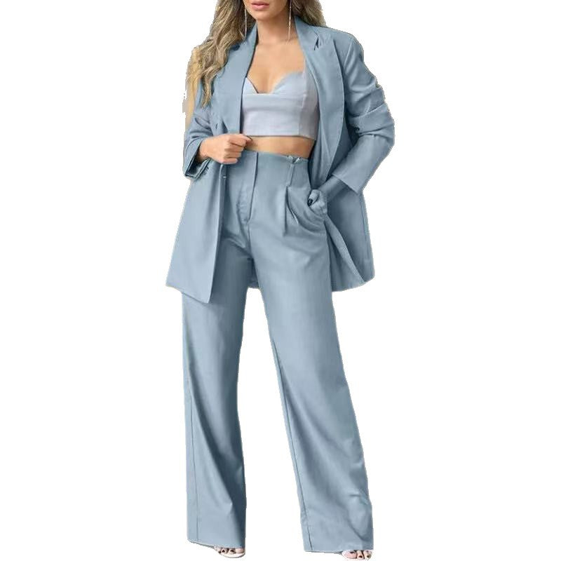 Damen Oversized Blazer und weite Hose Set Drune