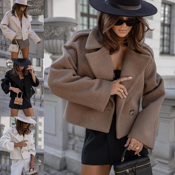 Damen Elegante Kurzjacke mit lässigem Schnitt und praktischen Taschen Drune