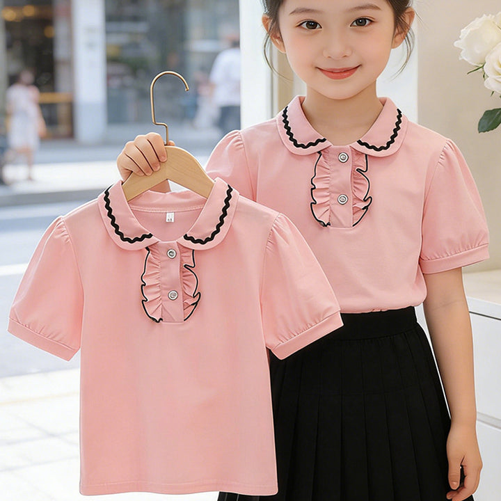 Mädchen modische Bluse mit Rüschendetails Drune