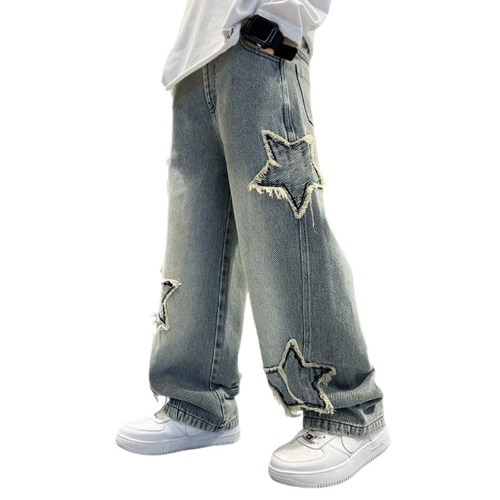 Damen modische Jeans mit Stern-Details Drune