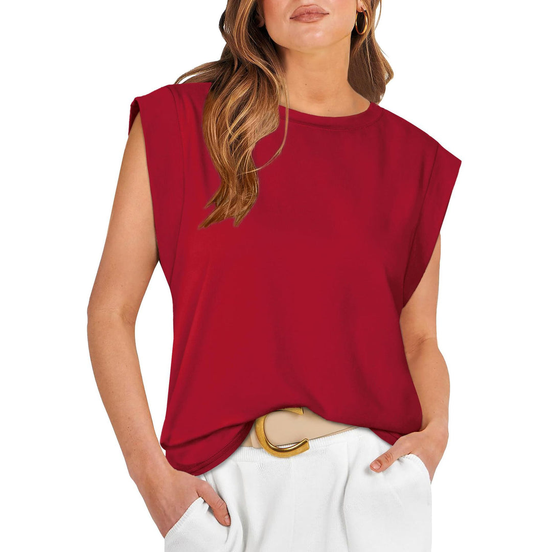 Damen Stylish Oversized T-Shirt mit Schulterpolstern Drune