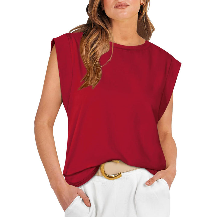 Damen Stylish Oversized T-Shirt mit Schulterpolstern Drune