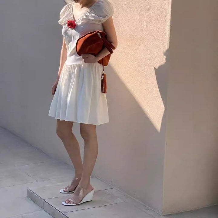 Damen Sommerliches Kleid mit verspielten Rüschendetails Drune