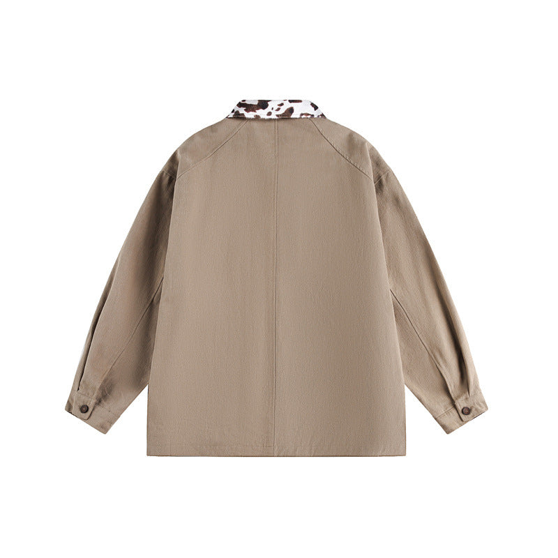 Unisex Overshirt im Utility-Workstyle mit kunstfellbesetztem Kragen und großen Pattentaschen Drune