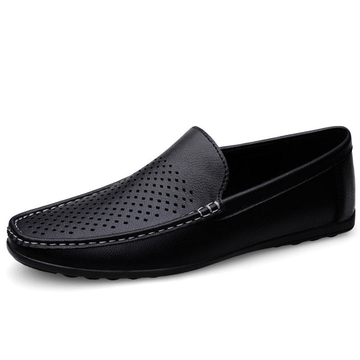 Herren Mokassins aus perforiertem Leder mit flexibler Sohle Drune