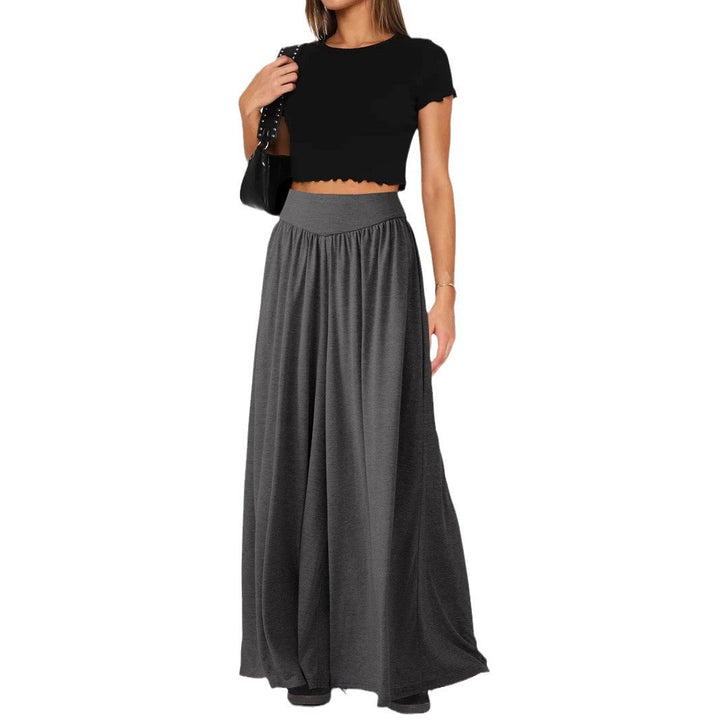 Damen weite Jersey-Hose mit hohem Bund Drune