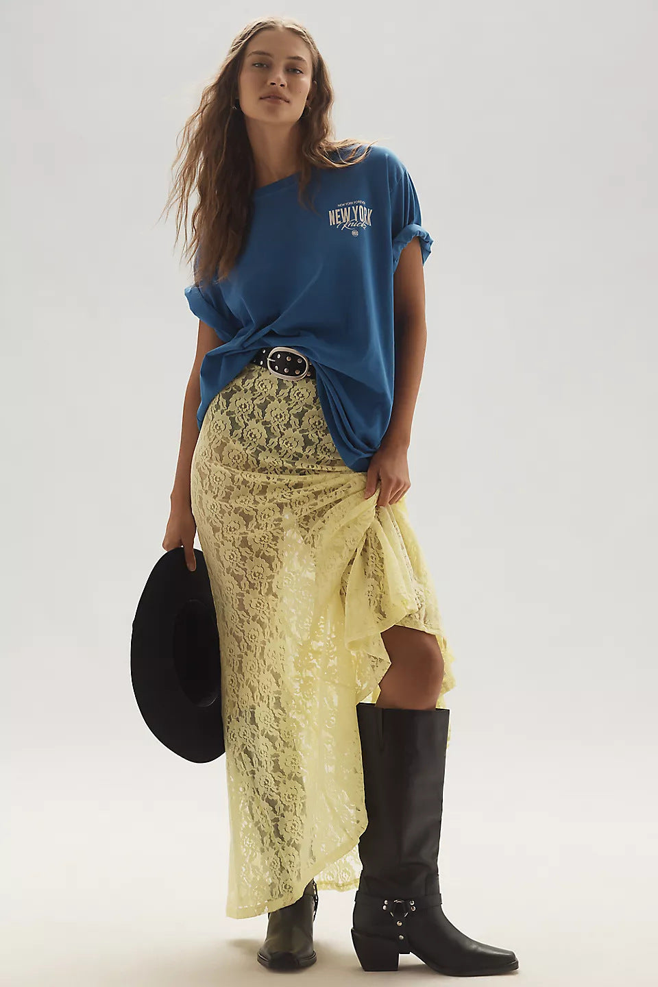 Damen lässiges T-Shirt mit coolem Druck und oversized Schnitt Drune