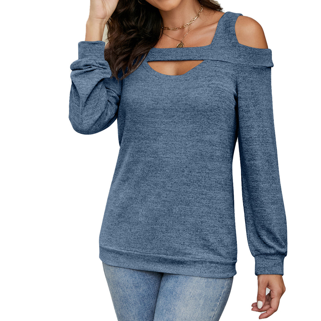 Damen modisches Sweatshirt mit asymmetrischem Ausschnitt Drune