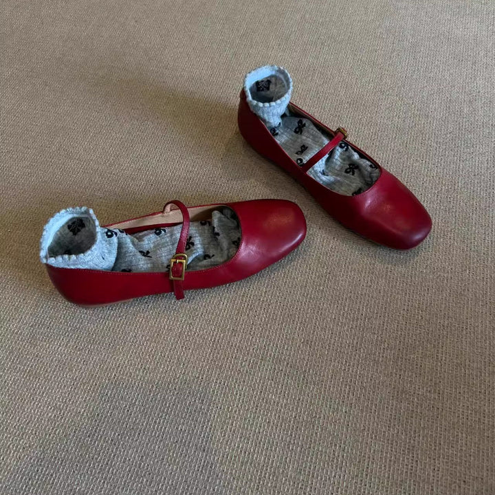 Damen elegante Mary Jane Ballerinas mit praktischer Schnallenverzierung Drune