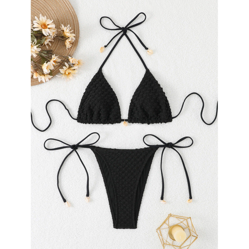 Damen Triangel-Bikini mit kunstvollem Häkelmuster Drune