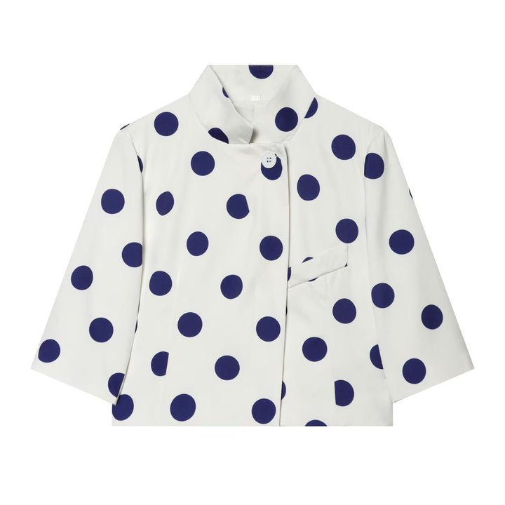 Damen Kurzgeschnittene Boxy-Jacke mit Stehkragen und Dreiviertelärmeln Drune