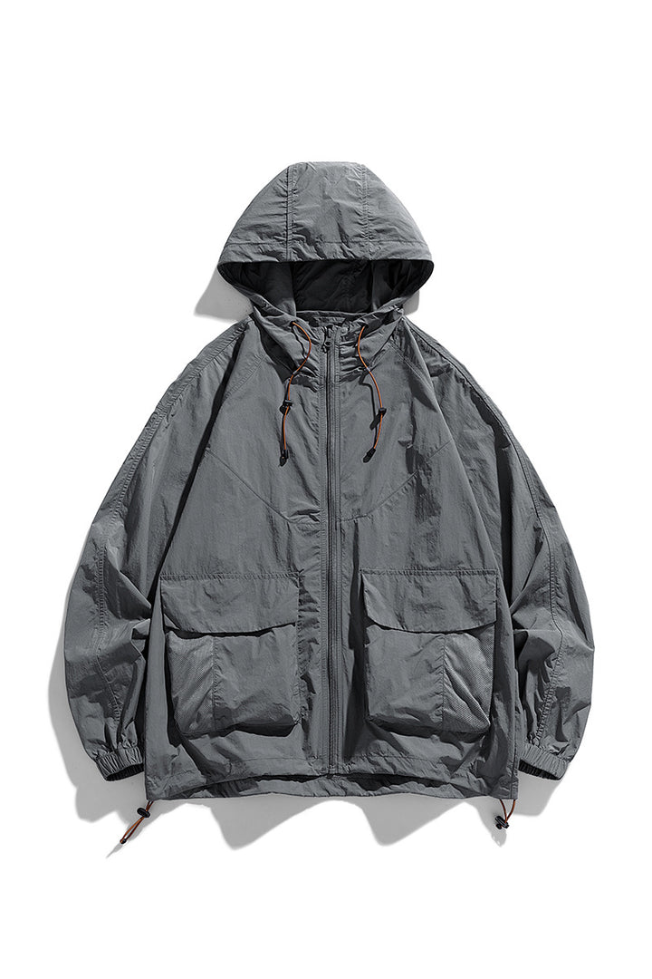 Herren Leichte Outdoor-Jacke mit verstellbarem Kapuzensystem