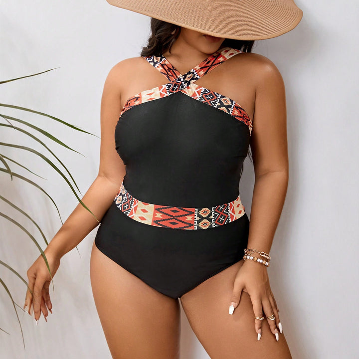 Damen Hochwertiger Badeanzug mit geometrischem Design Drune