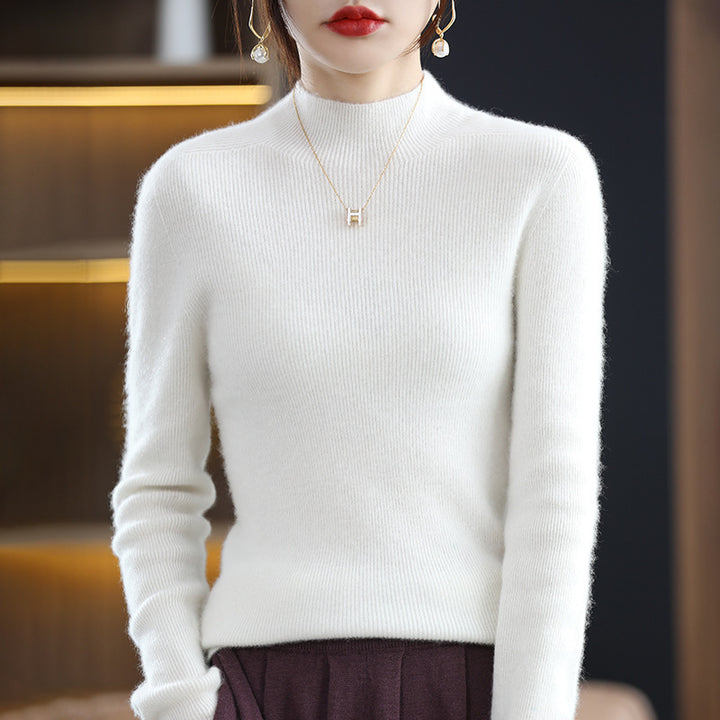 Damen Schmaler Kurzrollkragenpullover in kuscheliger Kaschmir‑Optik mit feiner Rippenstruktur Drune