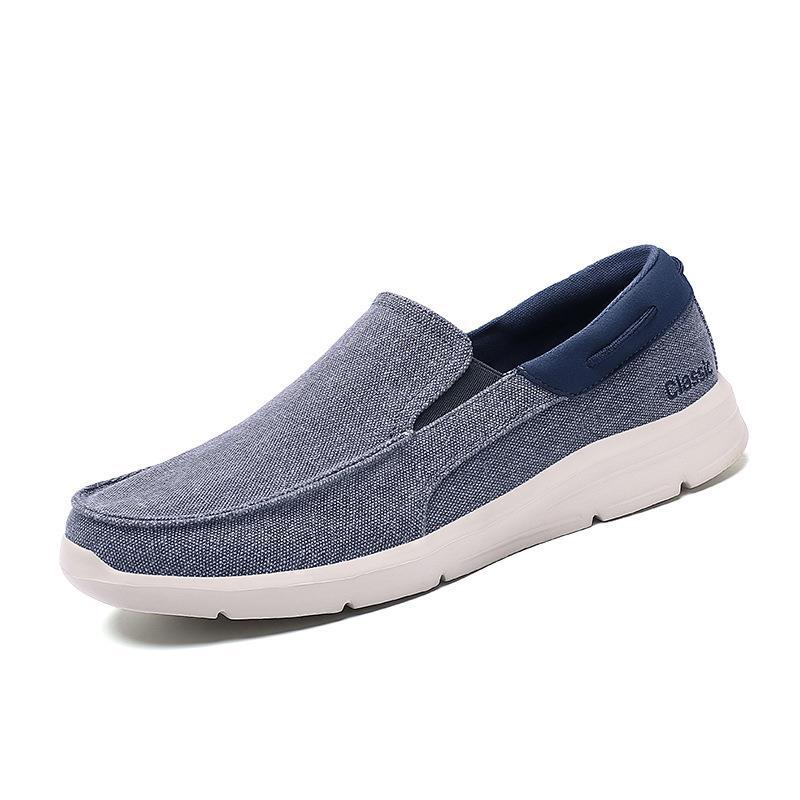 Herren nan legerer Canvas-Slipper mit elastischem Einsatz und stoßdämpfender Leichtsohle Drune