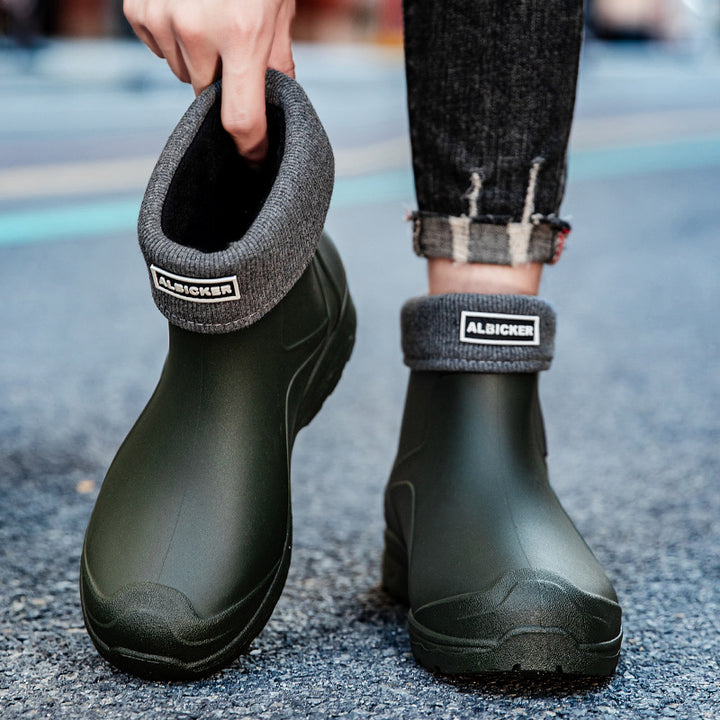 Herren Schlupf-Ankle-Gummistiefel mit stoßdämpfender Leichtsohle und griffiger Profilsohle Drune