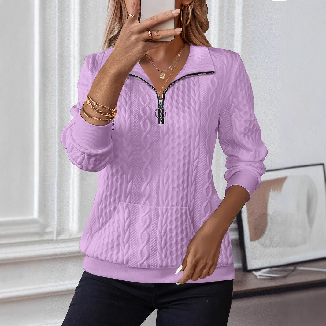 Damen Strickpullover mit Reißverschluss Drune