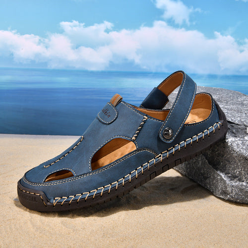 Herren luftige Leder-Sandalen mit verstellbarem Riemen Drune