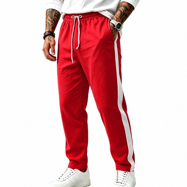 Herren Athletische Trackpants mit geradem Bein, seitlichem Kontrastband und elastischem Tunnelzug Drune