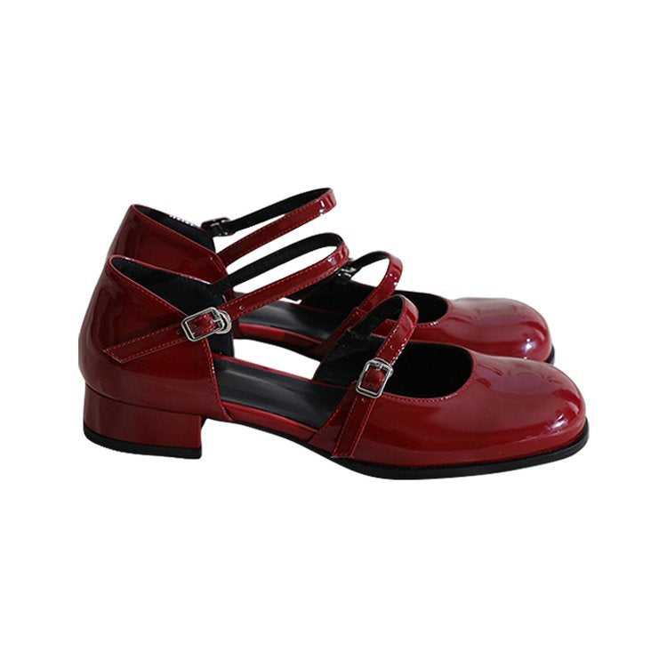 Damen Mary Jane Schuhe mit dekorativen Riemchen und trendigem Blockabsatz Drune
