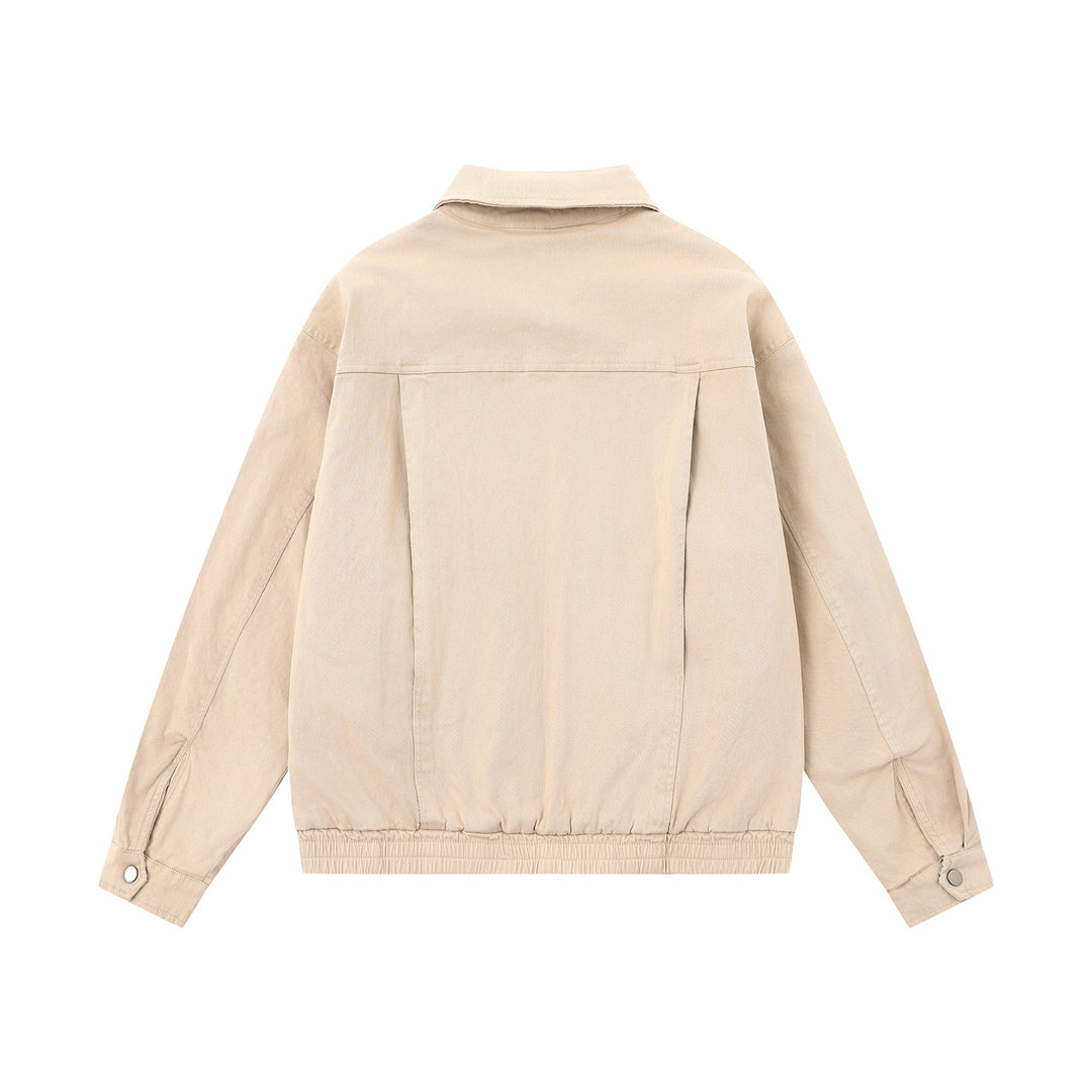 Herren Boxy-Canvas-Blousonjacke mit Reißverschluss, Pattentaschen und elastischem Saum Drune