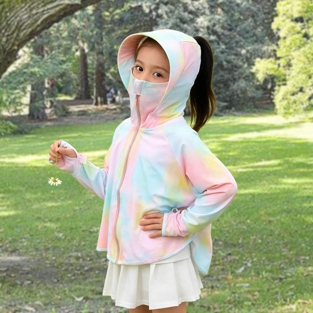 Mädchen Sonnenjacke mit Kapuze und UV-Schutz Drune