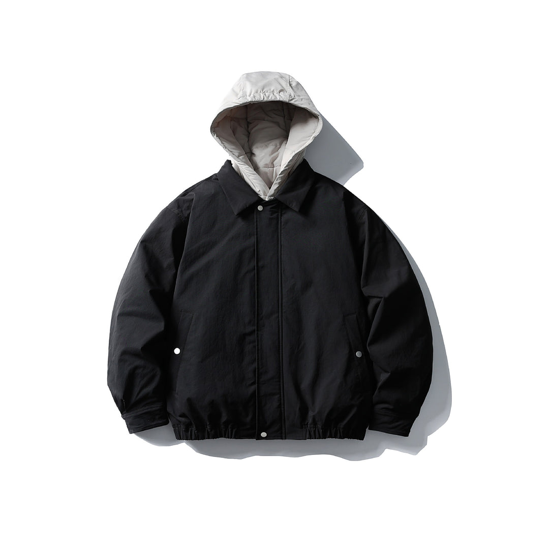 Herren Wattierte Übergangsjacke mit kontrastierender Kapuze und elastischem Saum Drune